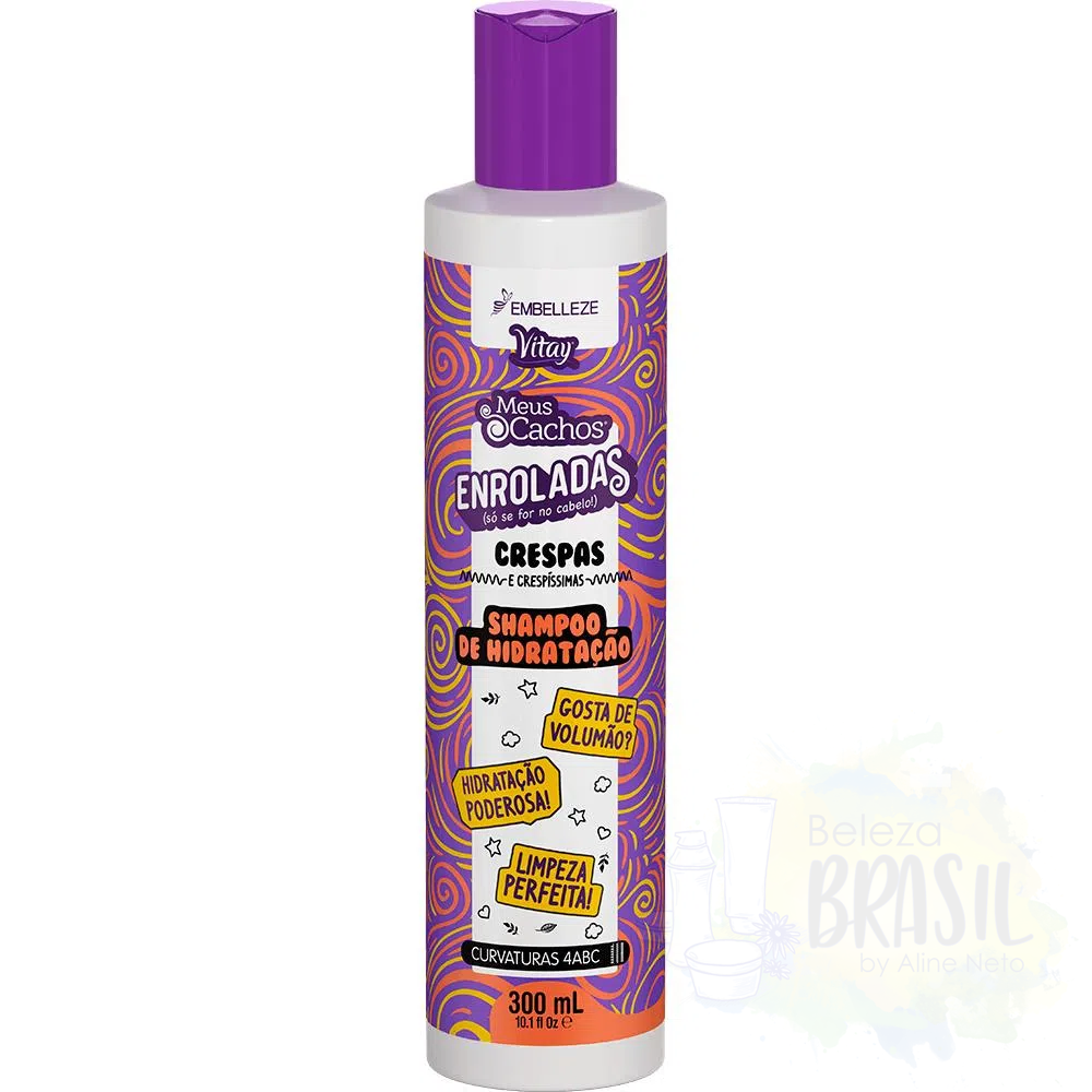 Shampoo Moisturizer "Meus Cachos Enrolados - Crespas" Volume and Shine - frizzy "Novex" 300ml