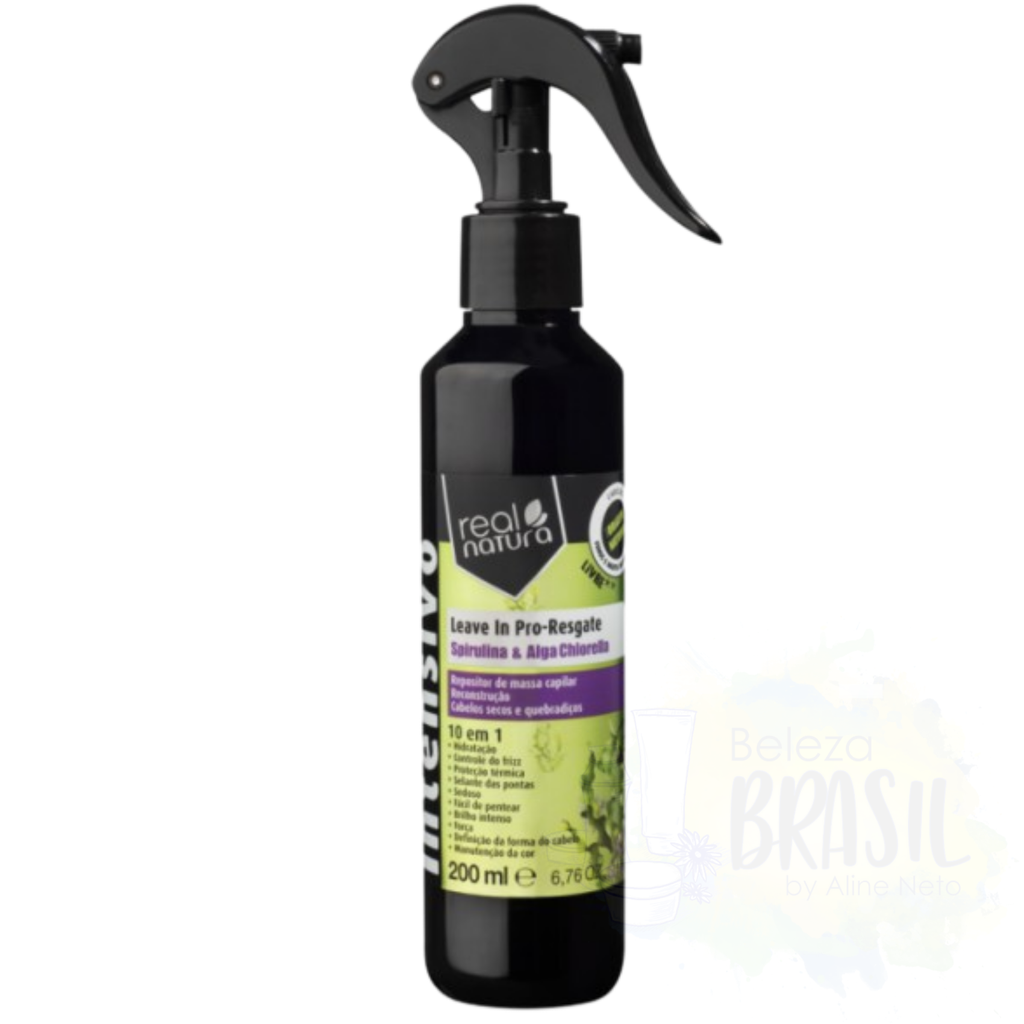 Spray de cabelo "Leave-in Pro-Resgate" reconstrução de massa capilar e repositizador "Real Natura" 200 mL