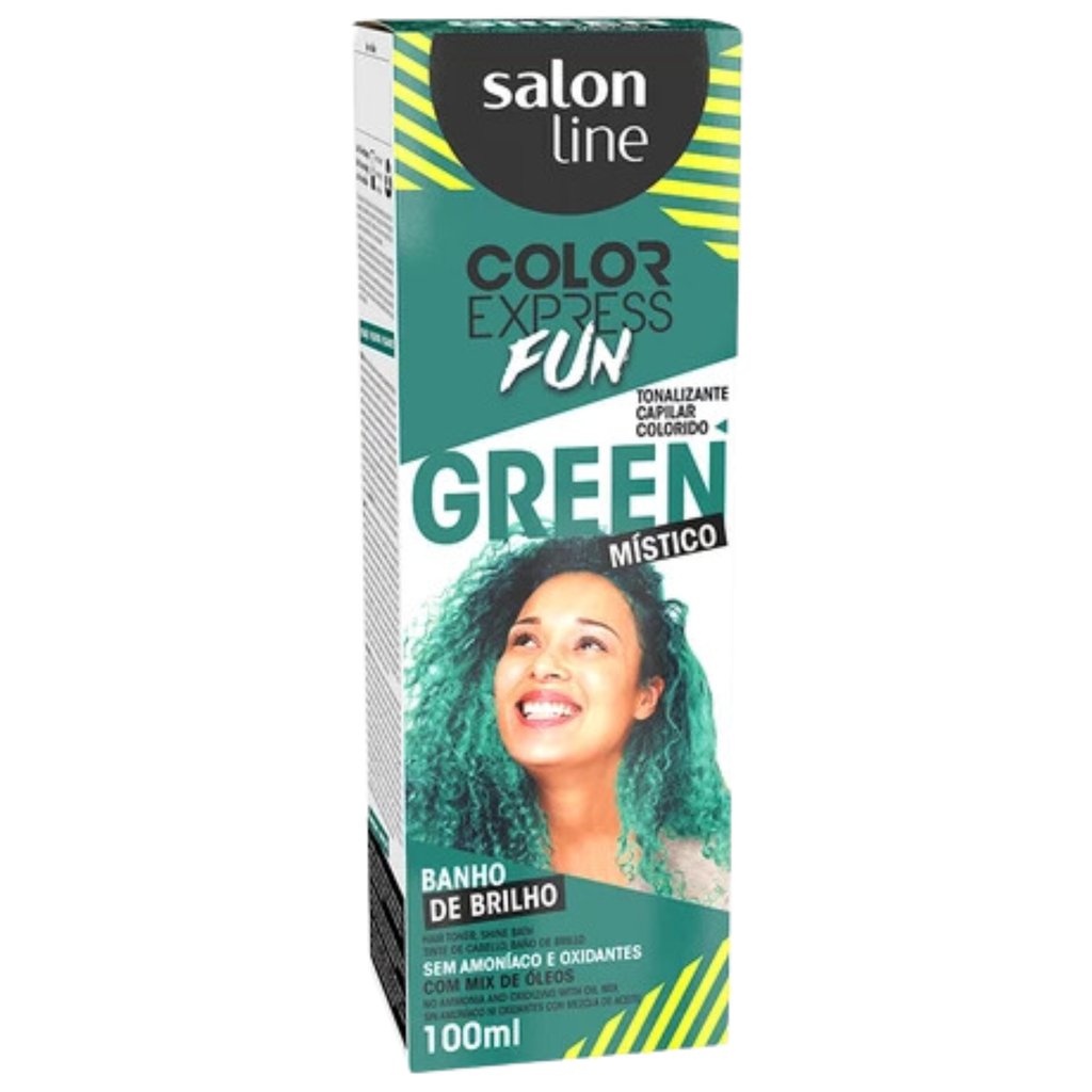 Temporary Green Toning Dye - Color Express Fun - Adds Vibrant Green Hue and Shine - Salon Line 100ml
