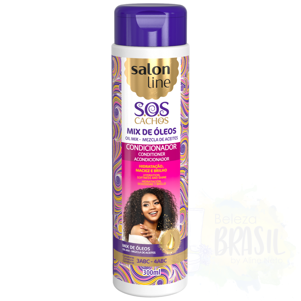 Condionador hidratante "SOS Mix de Óleos" mistura de óleos "Salon Line" 300ml