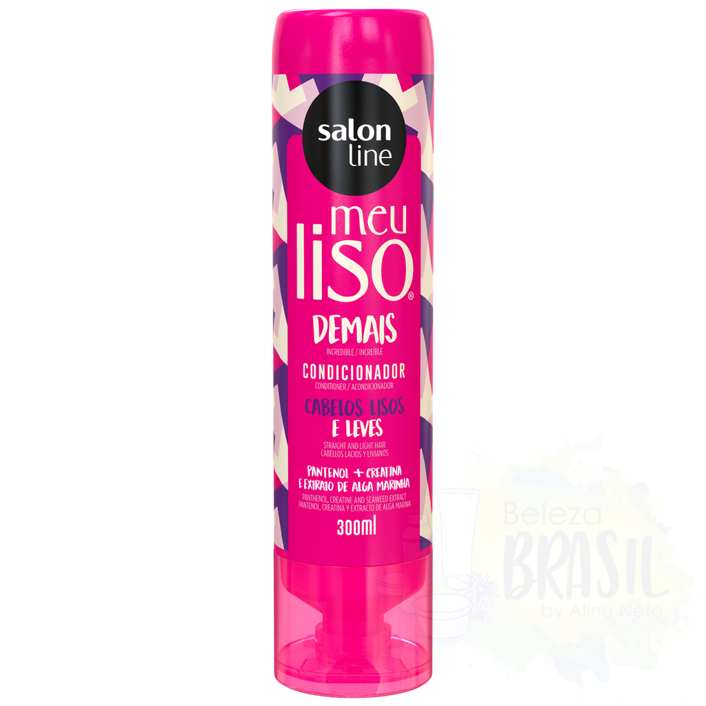 Condicionador para cabelos lisos "Meu Liso Demais" com pantenol e creatina "Salon Line" 300ml