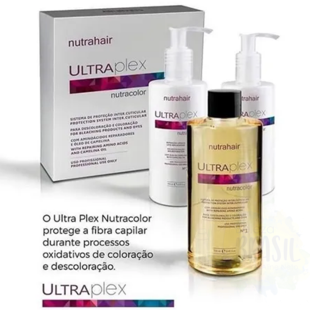 Kit "UltraPlex" Utilisation Professionnelle exclusive "Nutrahair" 250+250+250ml