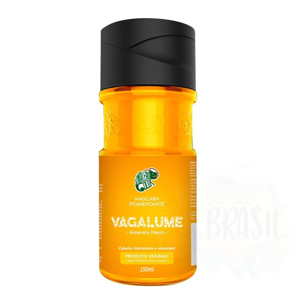 Pigmenting mask "VAGALUME - neon yellow" conditions the shine and color "kamaleão color" 150ml