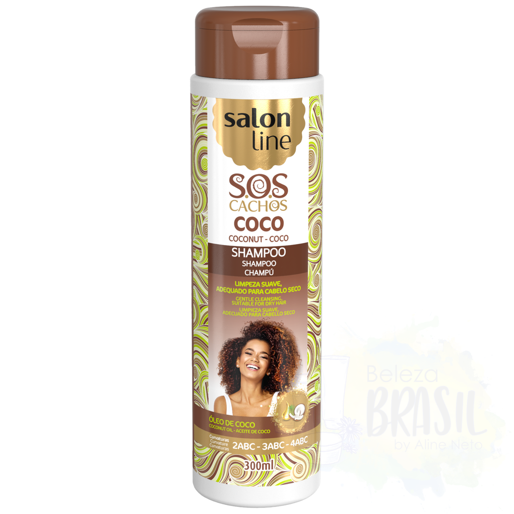 Champô lavagem suave "SOS Coco" Para cabelo seco "Salon Line" 300ml