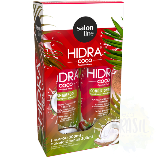 Kit shampoo + moisturizing conditioner "Hidra Coco" with coconut oil "Salon Line" 2x 300ml