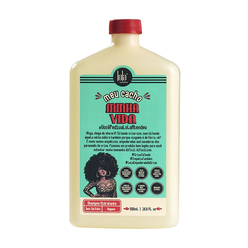 Shampoo "Vegan" Moisturizer "meu cacho minha vida" curly hair "Lola" 500g