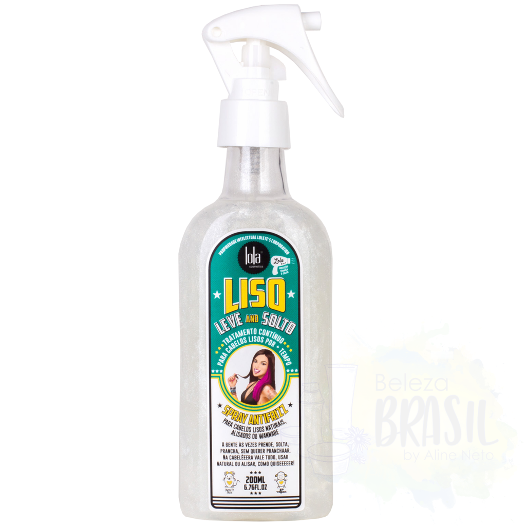 Spray anti frizz "Liso, Leve e Solto" lisos ou cabelo alisado "lola" 200ml