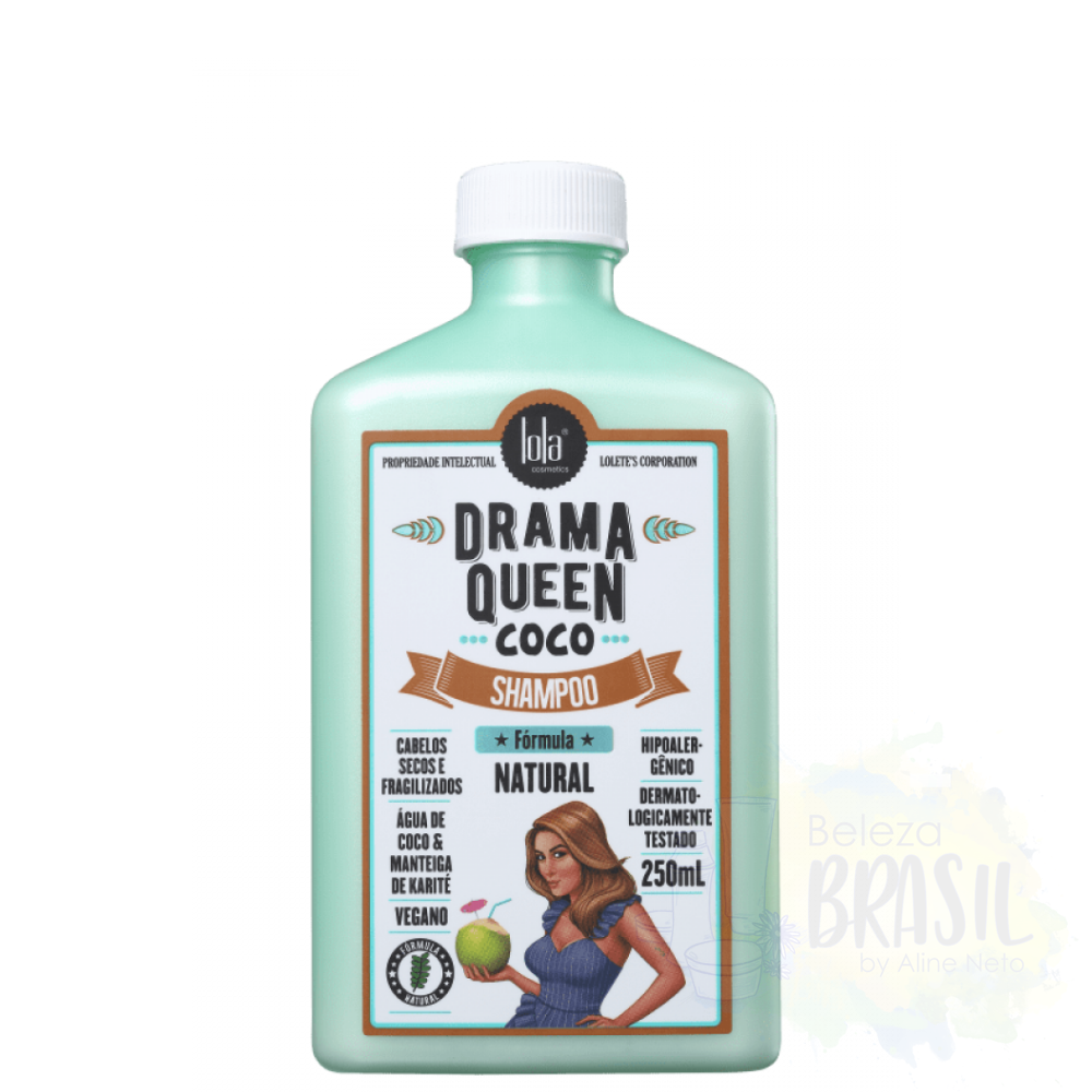 Champú Nutritivo "Drama Queen Coco" con agua de coco y manteca de karité para cabello seco y frágil "Lola" 250ml