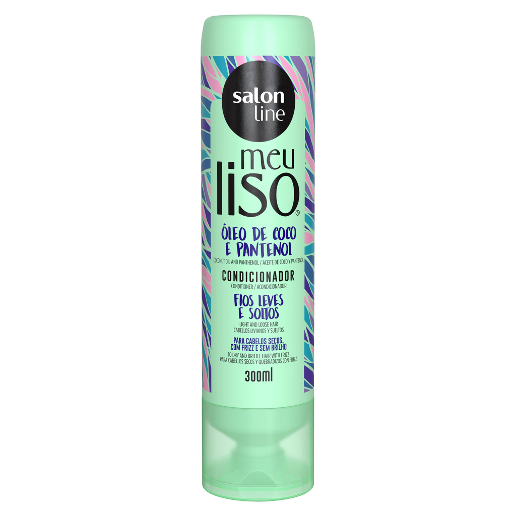 Aprés-shampoing pour cheveux lisses "Meu Liso" à l'huile de coco et au panthénol "Salon Line" 300ml