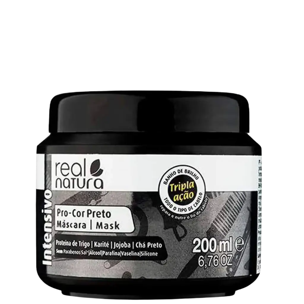 Máscara Matizadora Preta - Pro-Cor Preto - Real Natura 200ml
