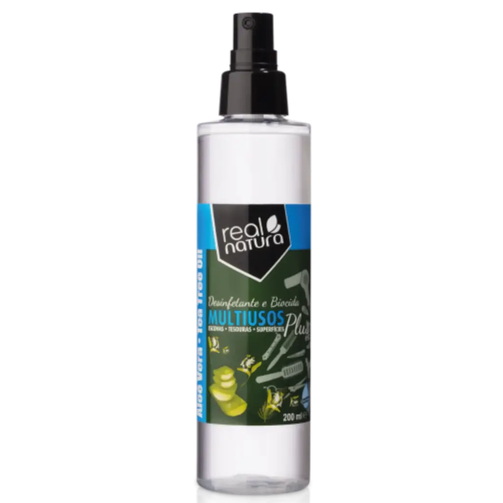 Désinfectant et biocide multi-usages - brosses, ciseaux, surfaces - avec aloès et huile d'arbre à thé - Real Natura 200ml (copie)
