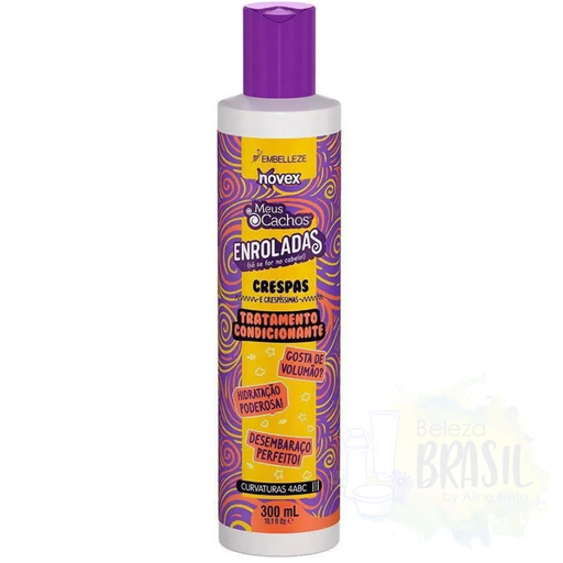[7104] Après-shampoing hydratant "Meus Cachos Enroladas - Crespas" Volume et brillance "Novex" 300 ml