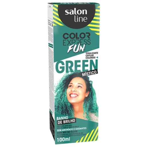 [7908458317769] Tonalizante Verde Temporário - Color Express Fun - Adiciona Tom Verde Vibrante e Brilho - Salon Line 100ml