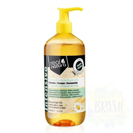 [5600493409240] Restorative shampoo "Pro-Loiro Reparação" for blond hair "Real Natura" With chamomile and wheat protein 500ml