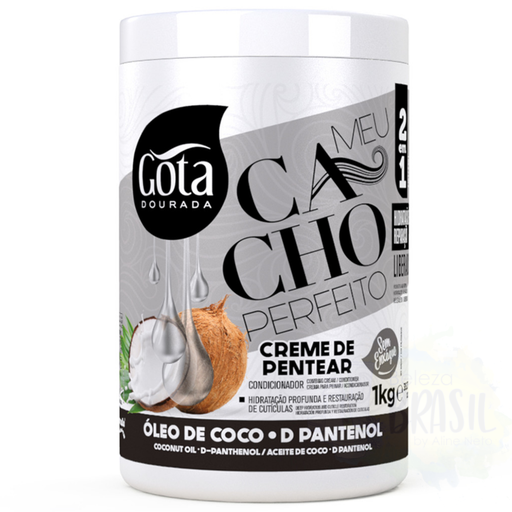 [G0145] Styling Cream Moisturizing and Fortifying "Meu Cacho Perfeito" Coconut oil "Gota Dourada" 1kg