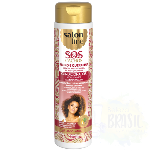 [7898009430156] After-shampoo moisturizing "S.O.S Rícino e Queratina" with castor oil and keratin "Salon Line" 300ml