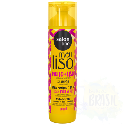 [7898009430897] Shampoing pour cheveux lisses "Meu Liso Muito + Liso" pour garder la douceur parfaite "Salon Line" 300ml