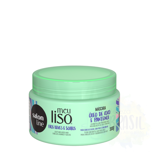 [7898009430989] Masque hydratant pour cheveux lisses "Meu Liso" à l'huile de noix de coco et au panthénol "Salon Line" 300g
