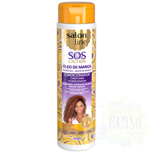 [7898623959897] After-shampoo moisturizing "S.O.S Óleo de Manga" with mango oil and keratin "Salon Line" 300ml