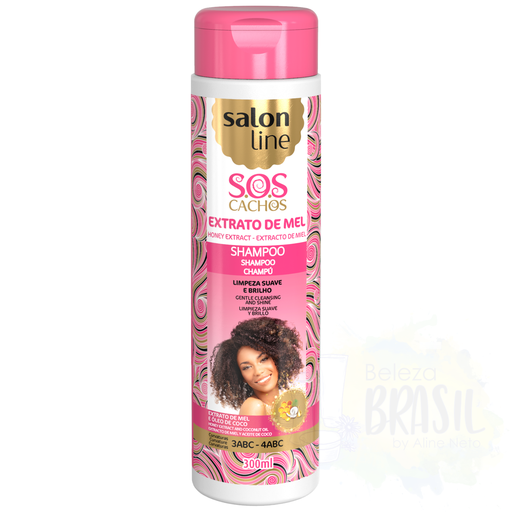 [7898623959934] Shampoo gentle wash "S.O.S Extrato de Mel" With honey and coconut oil "Salon Line" 300ml