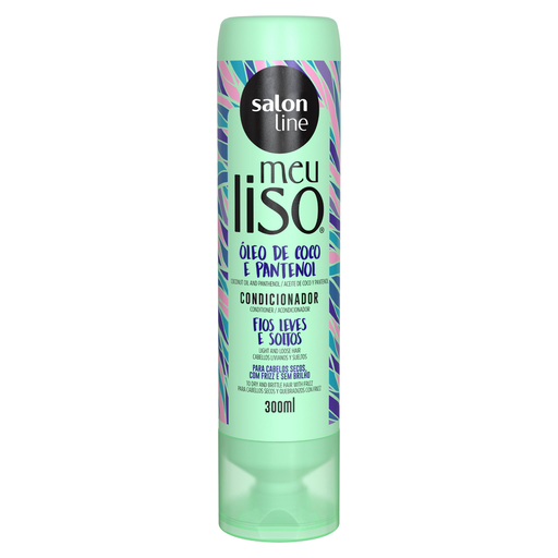 [7898009430972] Aprés-shampoing pour cheveux lisses "Meu Liso" à l'huile de coco et au panthénol "Salon Line" 300ml